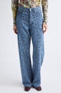 Dries Van Noten Peyton Laser Print Straight Leg Jeans