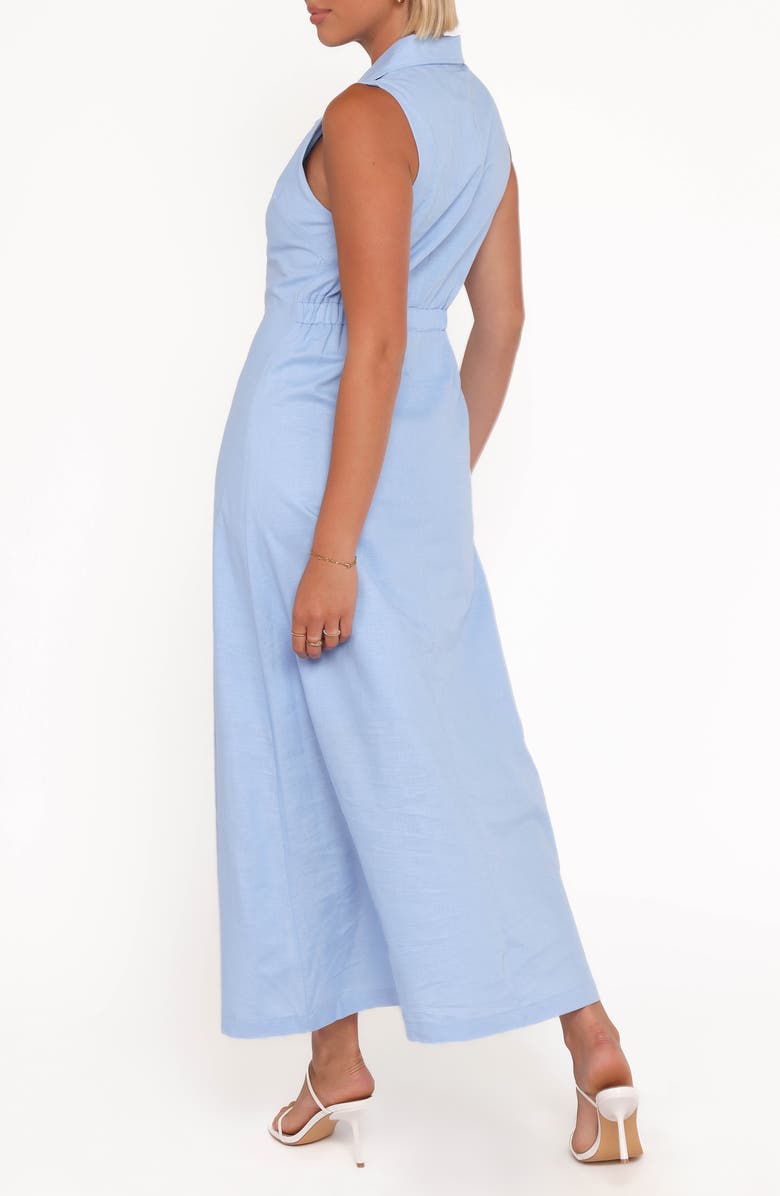 Petal & Pup Galia Sleeveless Cotton & Linen Maxi Shirtdress, Alternate, color, Blue