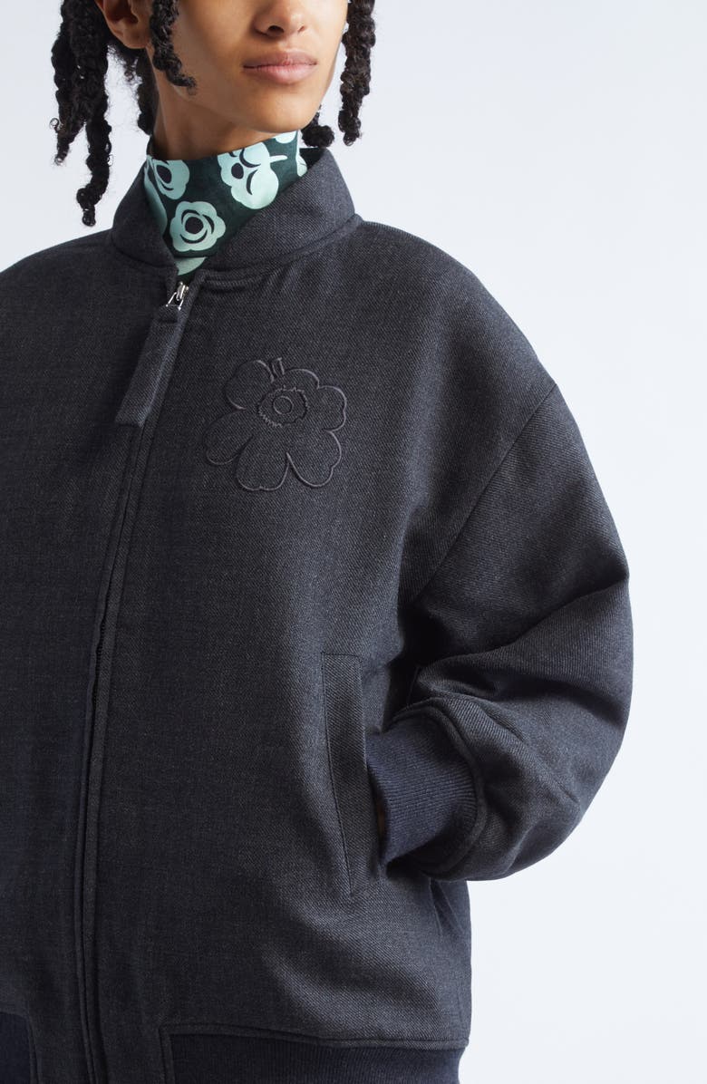 Marimekko Monumentti Wool Bomber Jacket, Alternate, color, Black