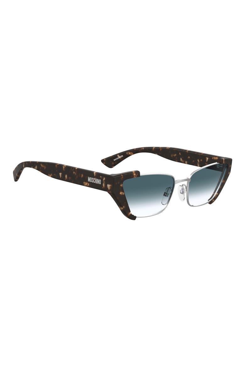 56mm Cat Eye Sunglasses, Alternate, color, HAVANA SILVER/ DK BLUE SF