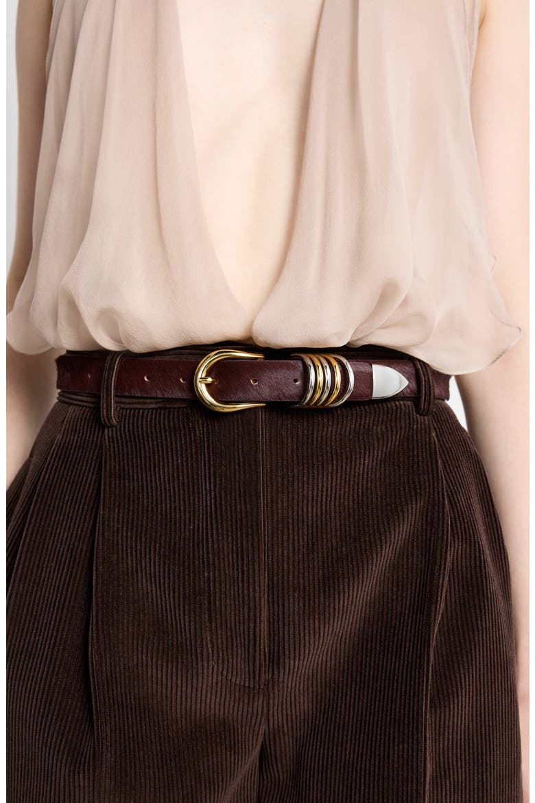 Hollyhock Genuine Calf Hair Belt, Alternate, color, CHOCOLATE