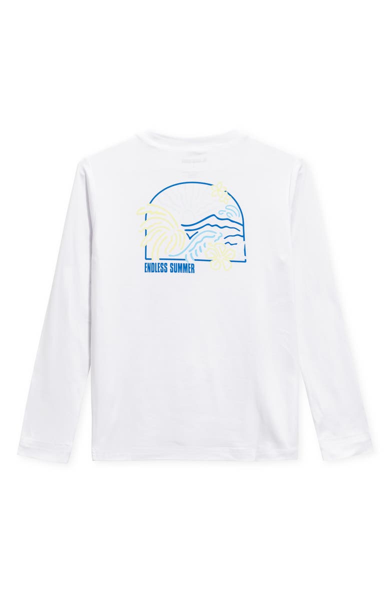 THE ENDLESS SUMMER Kids' Waves UPF 50+ Long Sleeve Sun Shirt, Alternate, color, White