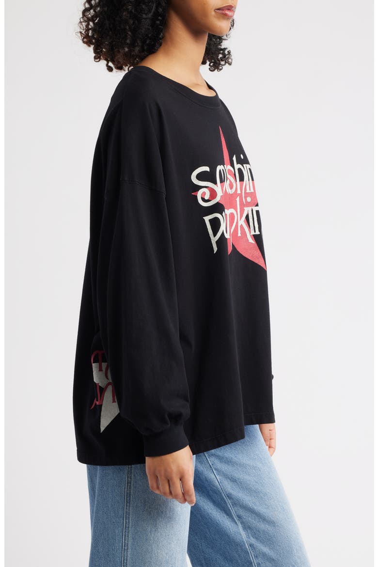 Smashing Pumpkins Big Star Long Sleeve Cotton Graphic T-Shirt, Alternate, color, HOUSE BLACK