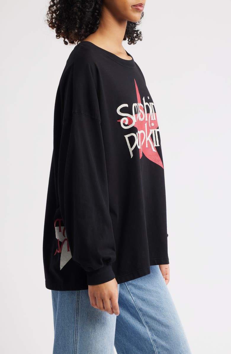 Daydreamer Smashing Pumpkins Big Star Long Sleeve Cotton Graphic T-Shirt, Alternate, color, House Black
