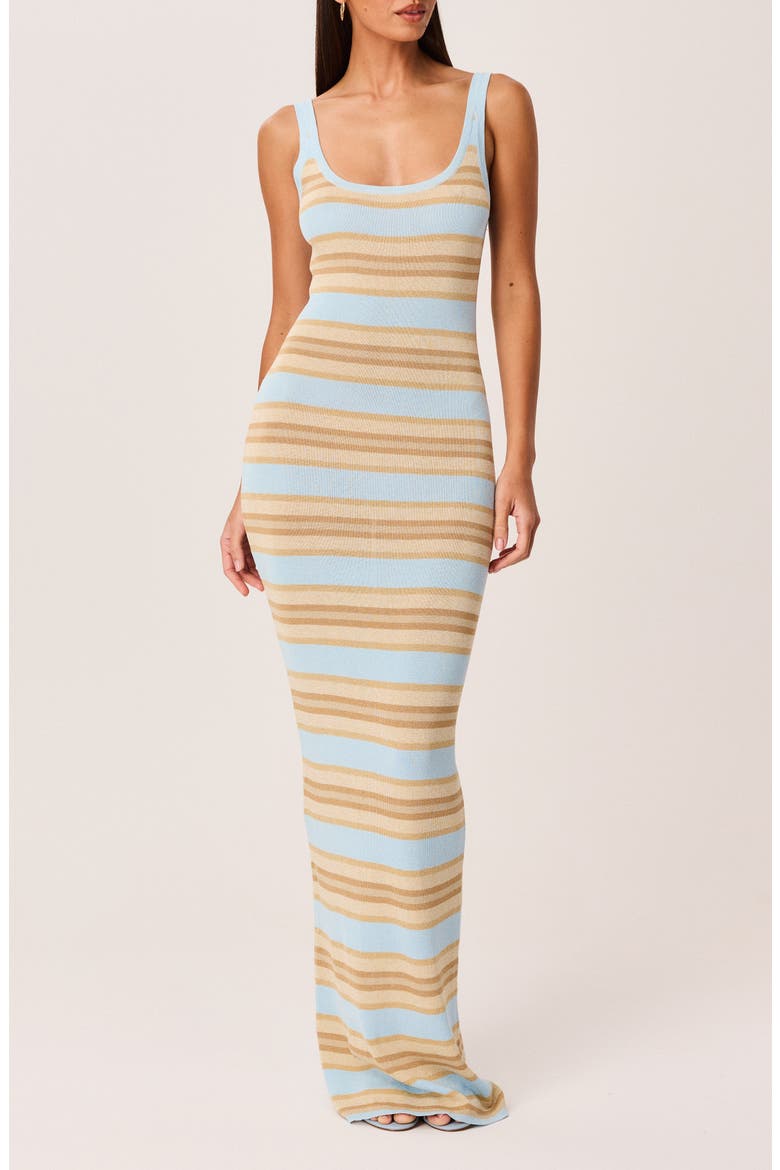 Malina Shimmer Maxi Dress, Main, color, BLUE STRIPE