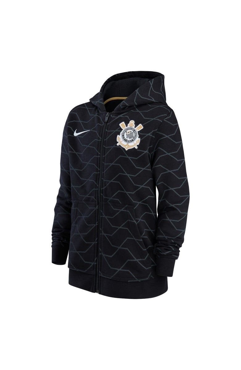Nike Youth Nike Black Corinthians Club Full-Zip Hoodie, Alternate, color, Black