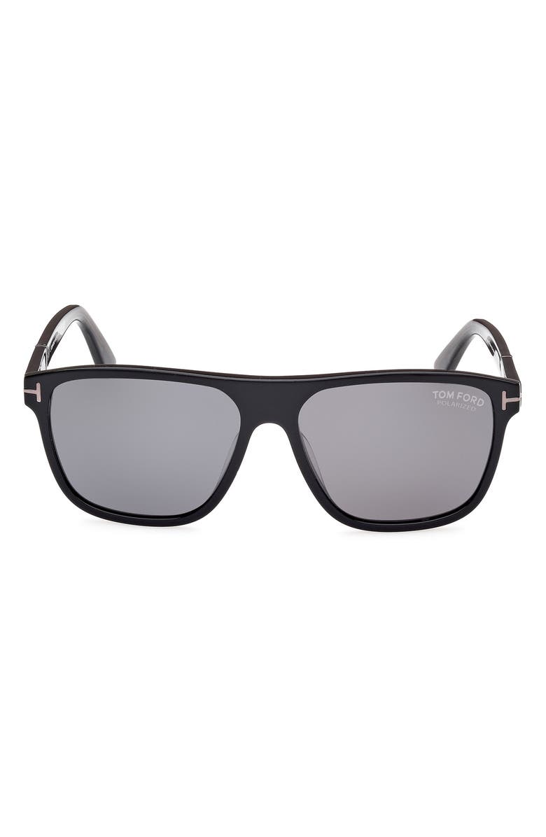 TOM FORD 58mm Polarized Square Sunglasses, Main, color,