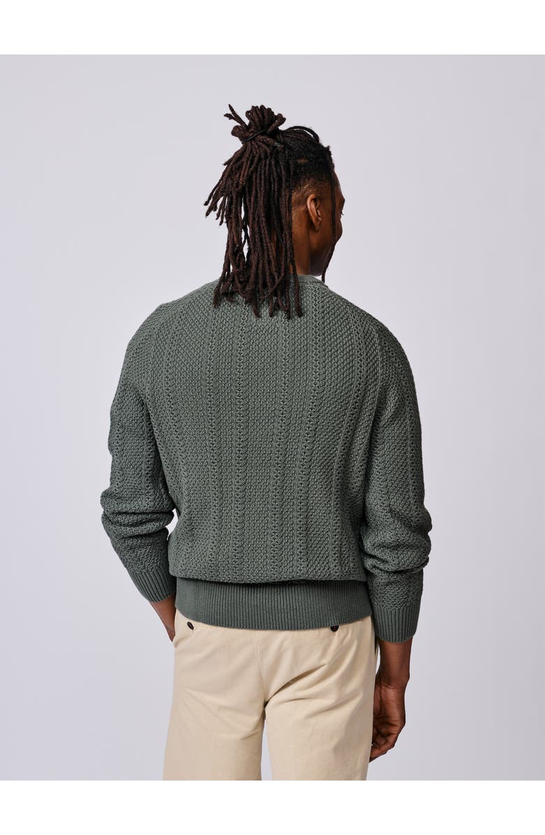 Aubin Montrose Textured Crew Neck Jumper, Alternate, color, Dark Khaki