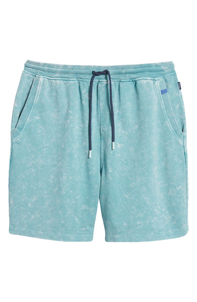 Stone Rose Acid Wash Fleece Drawstring Shorts, Alternate, color, Coral Blue