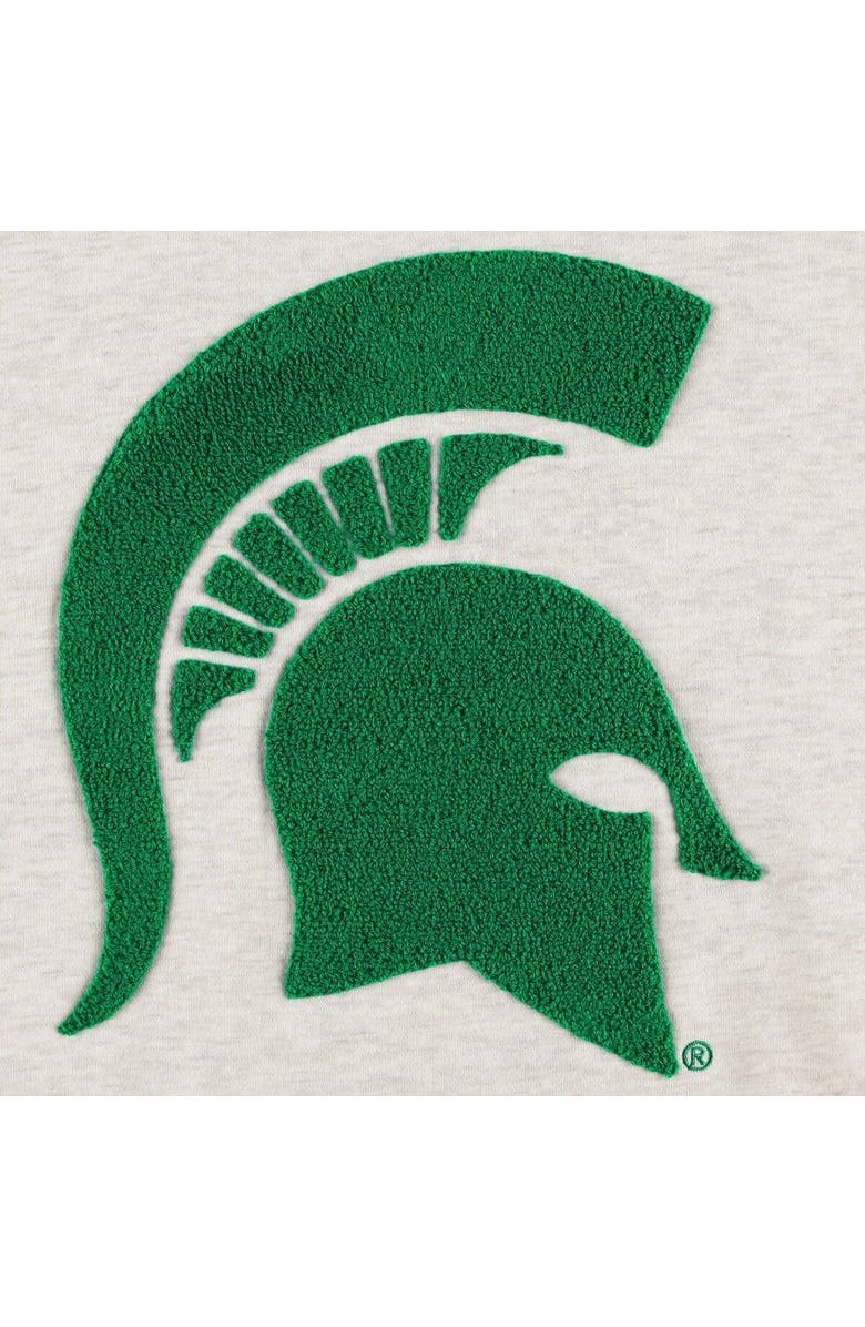 GAMEDAY COUTURE Women's Gameday Couture Heather Ash Michigan State Spartans Chenille Patch Fleece Sweatshirt, Alternate, color, 