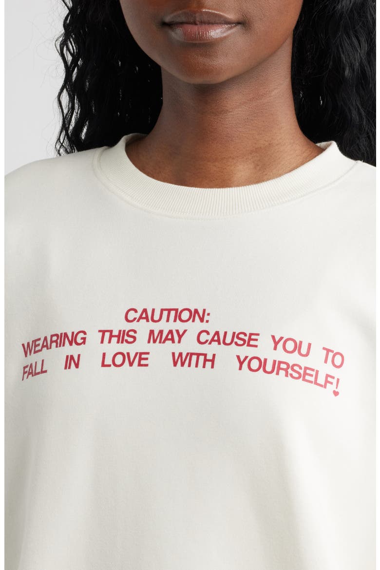 Self Love Club Fleece Graphic Sweatshirt, Alternate, color, CREAM