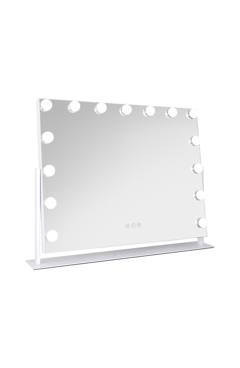 Zadro Large Horizontal Hollywood Makeup Mirror with Lights, Main, color, White
