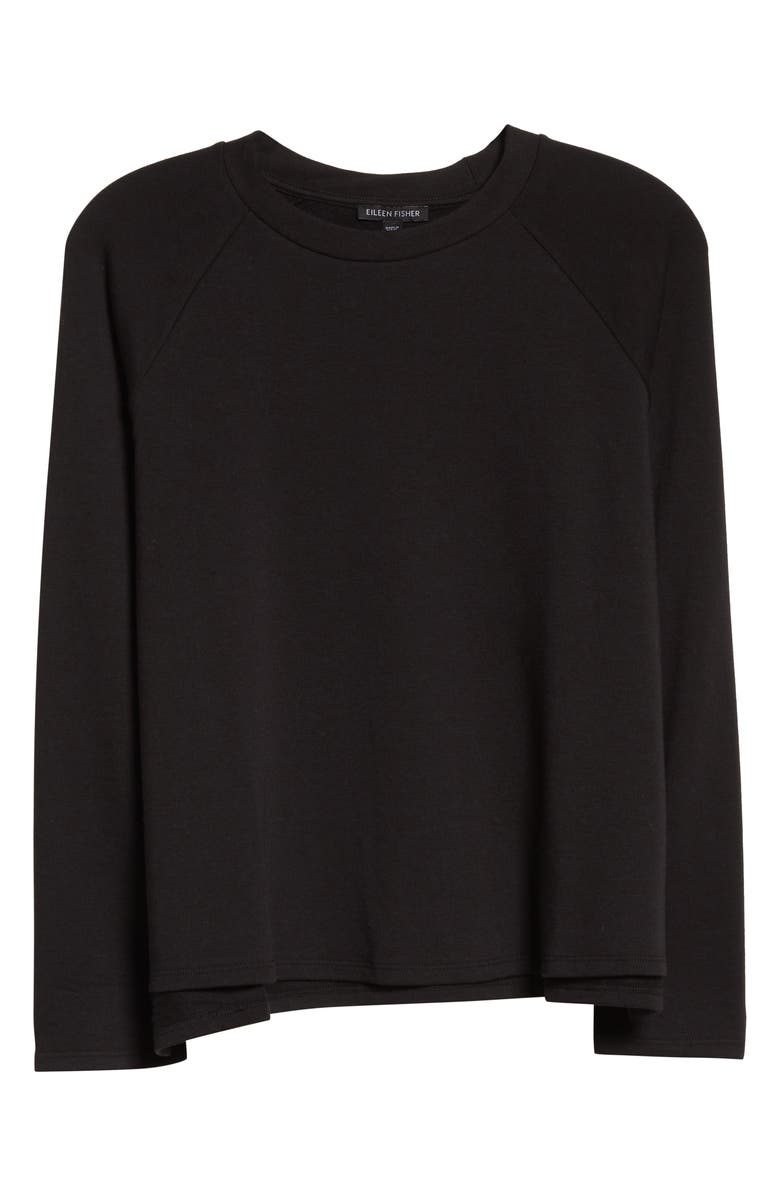 Eileen Fisher Raglan Crewneck Fleece Sweatshirt, Alternate, color, 