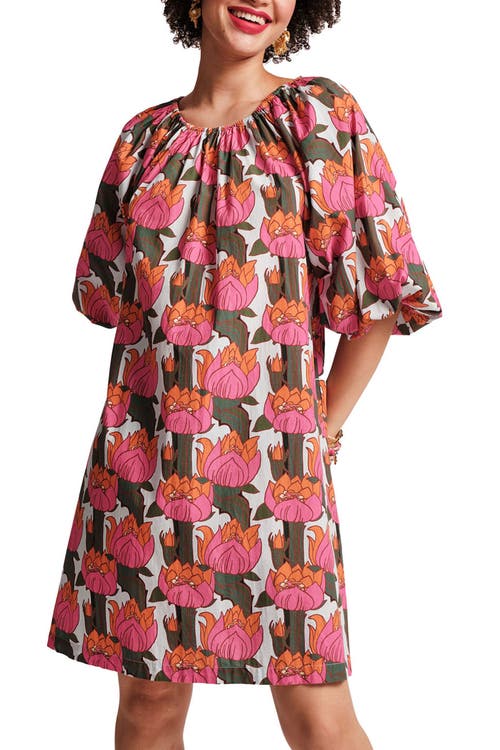 Shop Frances Valentine Bliss Mini Dress Cotton In Pink/orange
