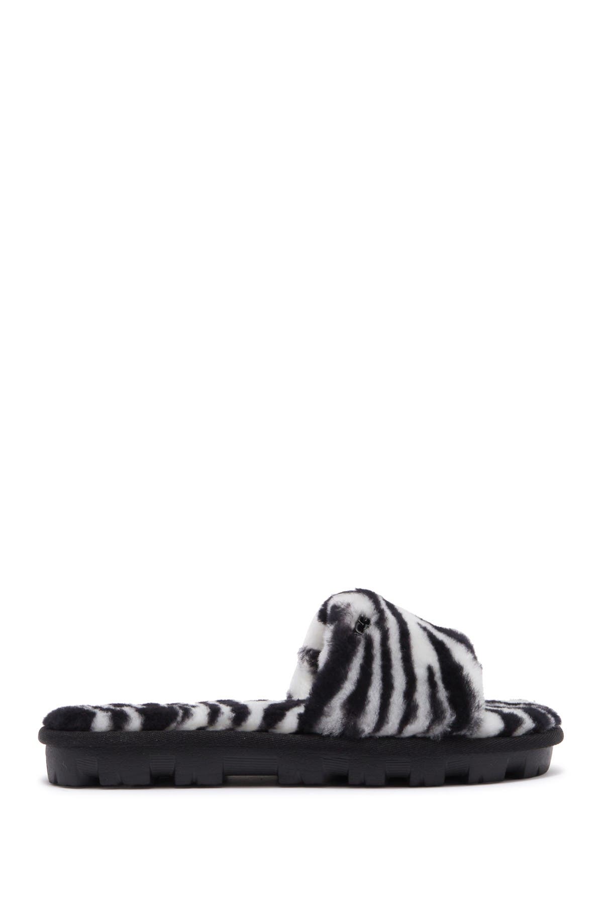 UGG<sup>®</sup> Cozette Zebra Genuine Shearling Slipper, Alternate, color, 