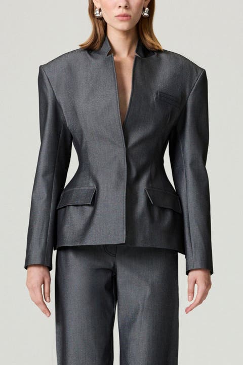 Structured Padded High-Neck Jacket