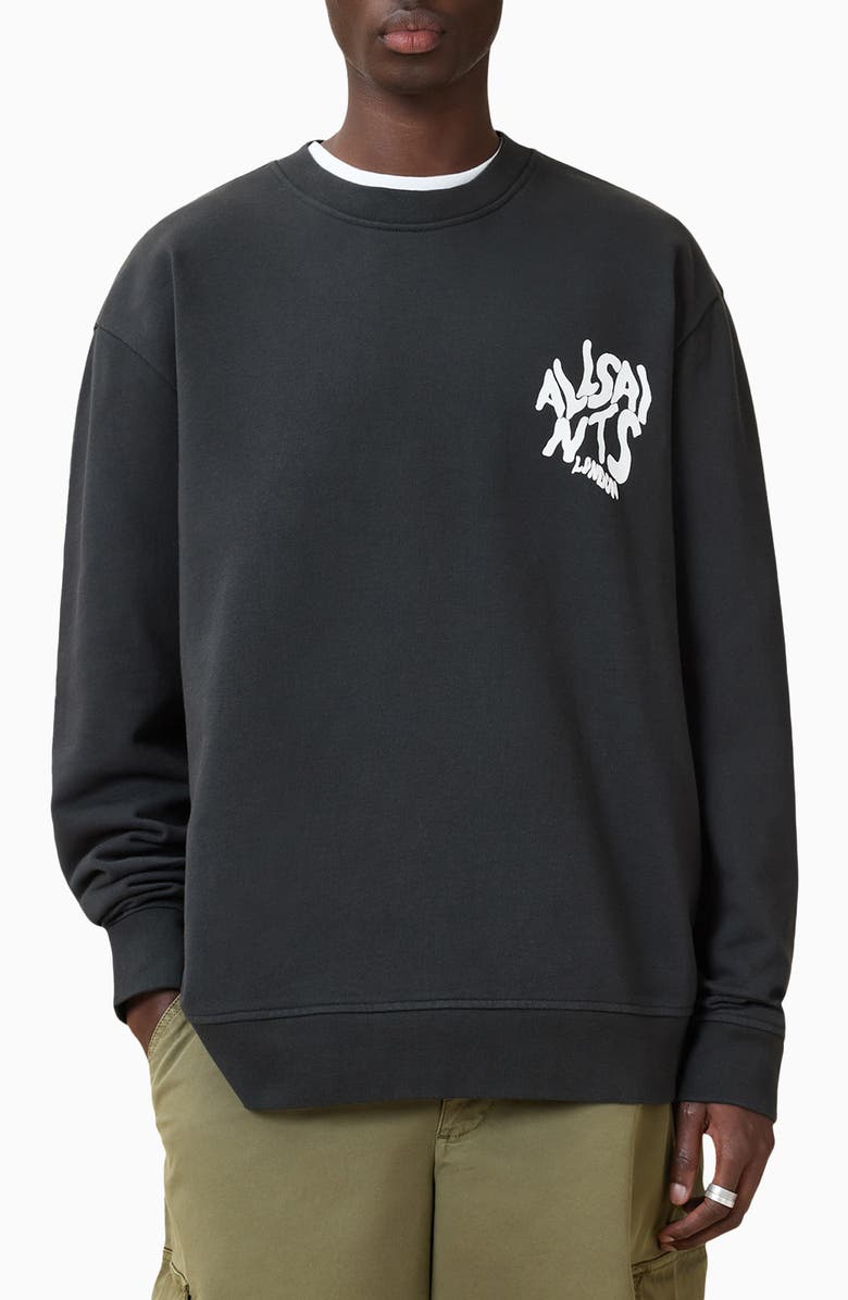 AllSaints Orlando Logo Graphic Sweatshirt, Main, color, 