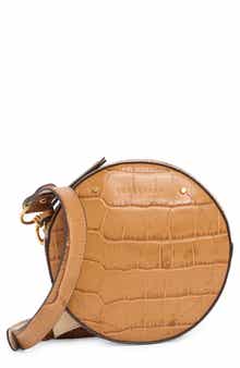Longchamp Cavalcade Croc-Embossed Round Belt Bag