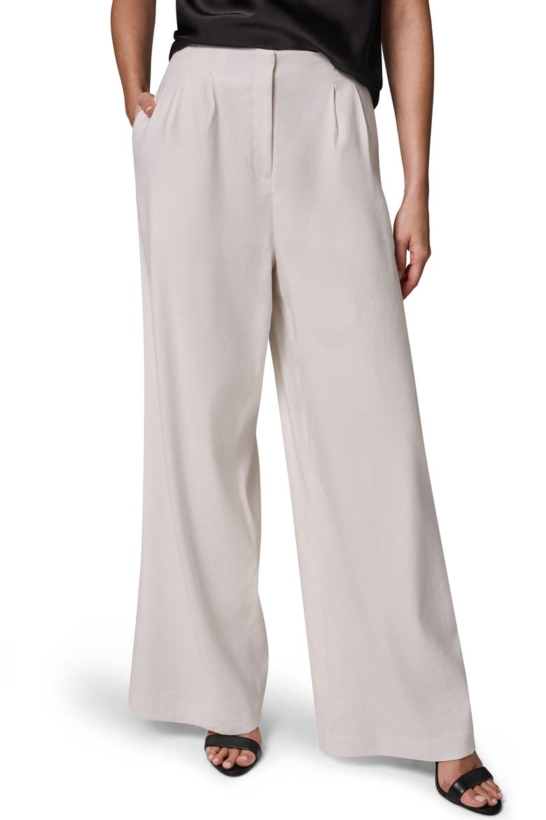 Wide Leg Linen Blend Pants, Main, color, CREAM
