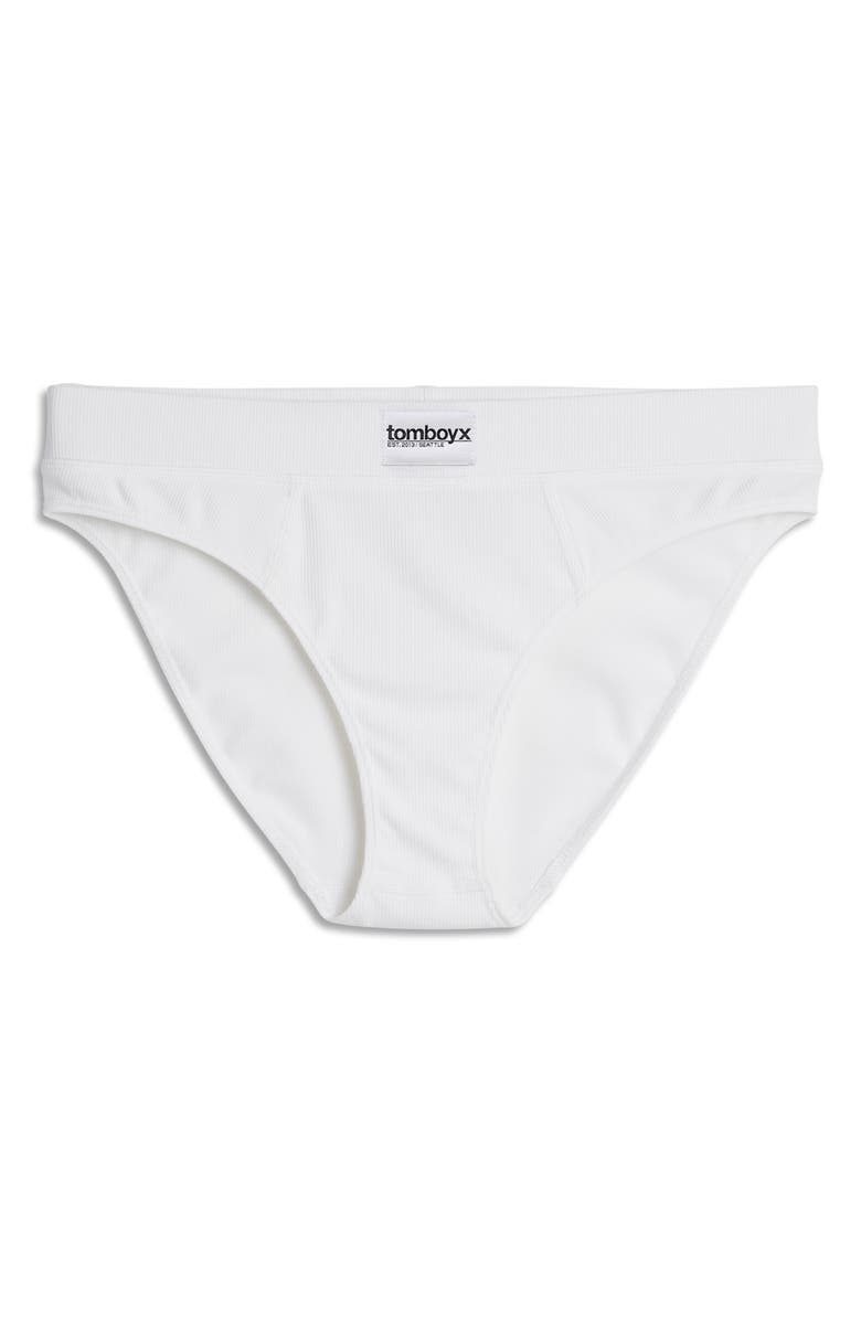TomboyX Rib Bikini Briefs, Alternate, color, Bright White