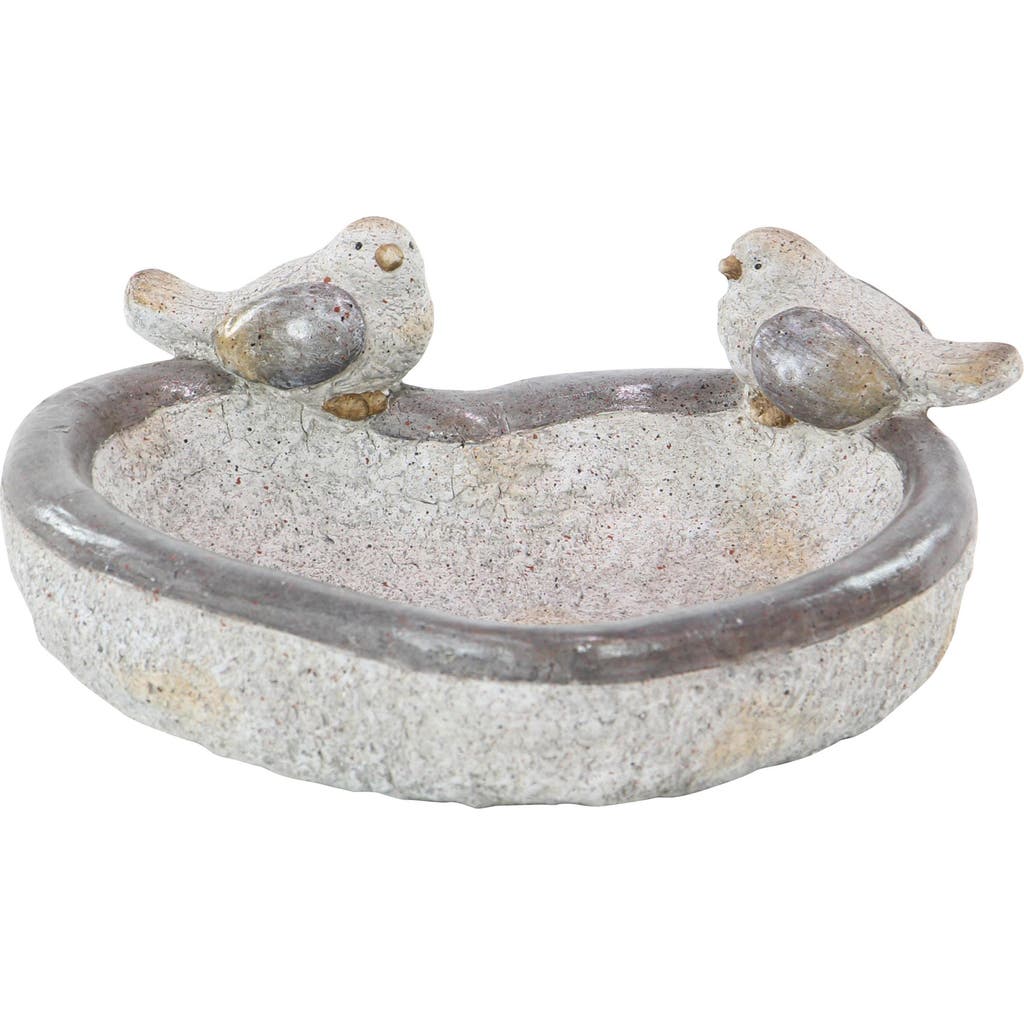 Uma Country Polystone Bird Heart Bowl In Gray