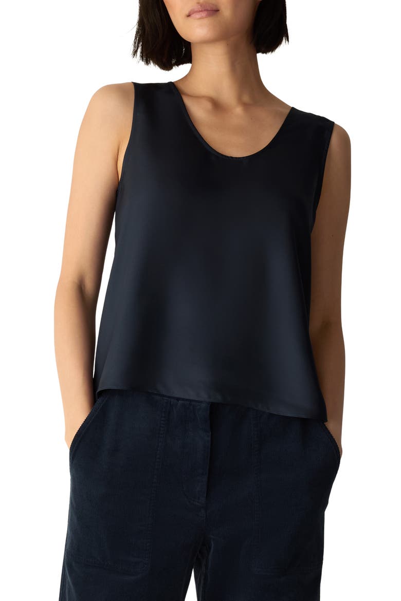 Scoop Neck Silk Tank, Main, color, MARTM