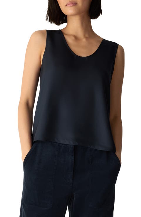 Scoop Neck Silk Tank