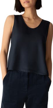 Eileen Fisher Scoop Neck Silk Tank