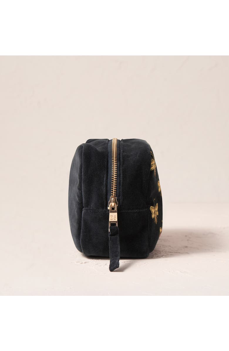 Elizabeth Scarlett Honey Bee Velvet Makeup Bag, Alternate, color,