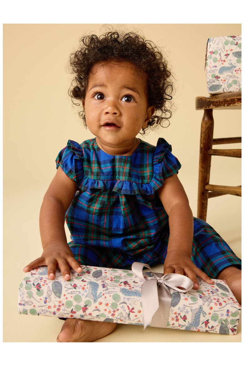 Plaid Ruffle Baby Romper, Alternate, color, Busan Holiday Plaid