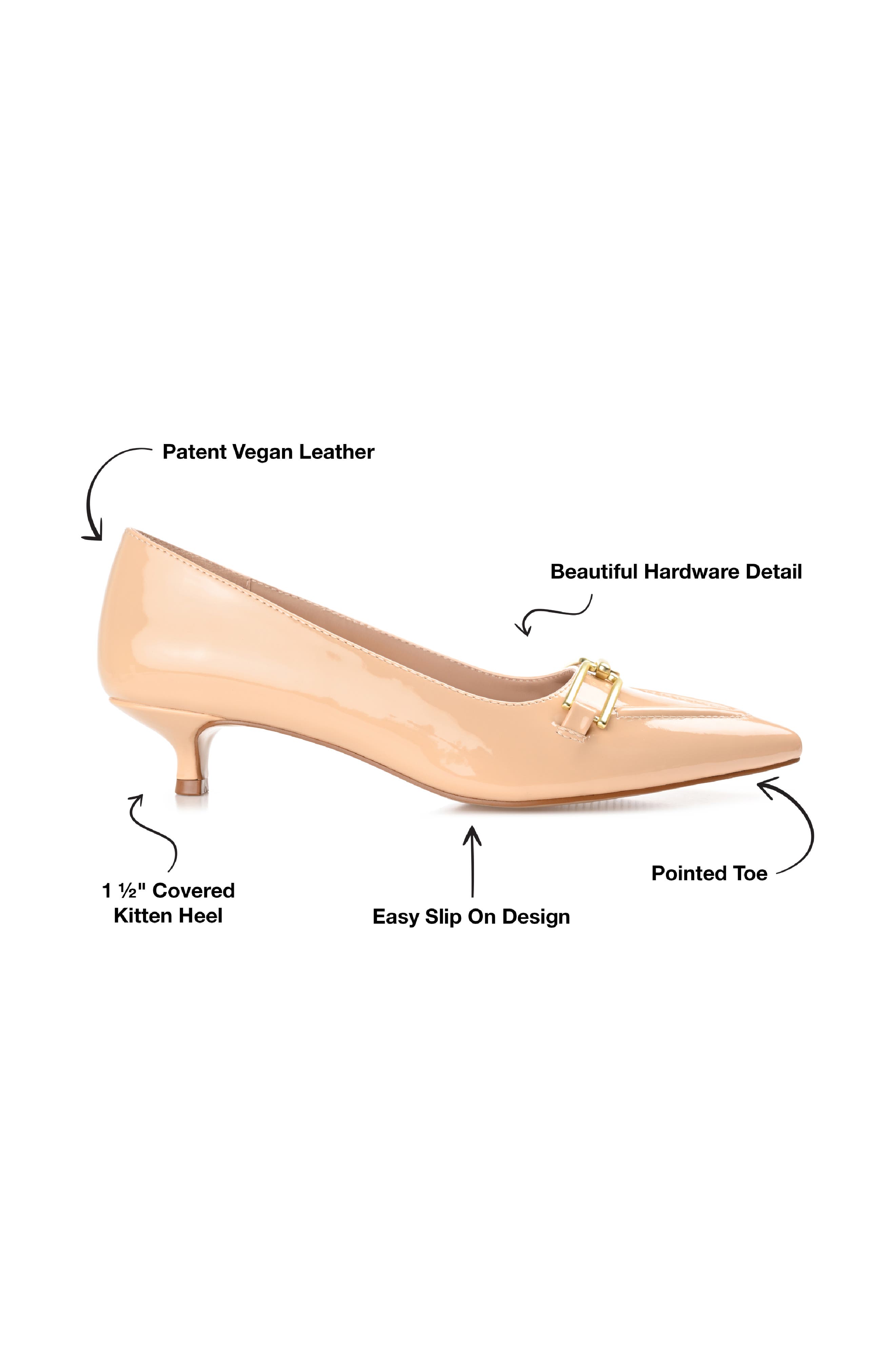 Rumi Metal Bit Kitten Heel Pump, Alternate, color, NUDE