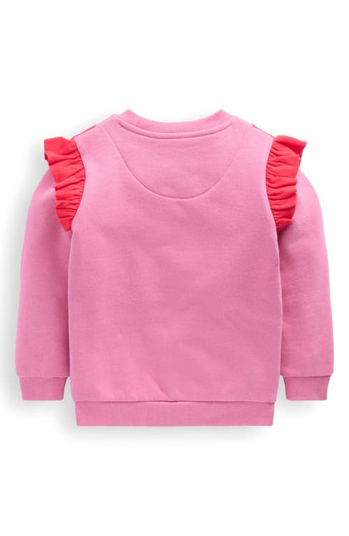 Mini Boden Kids' Butterfly Appliqué Graphic Sweatshirt In Pink