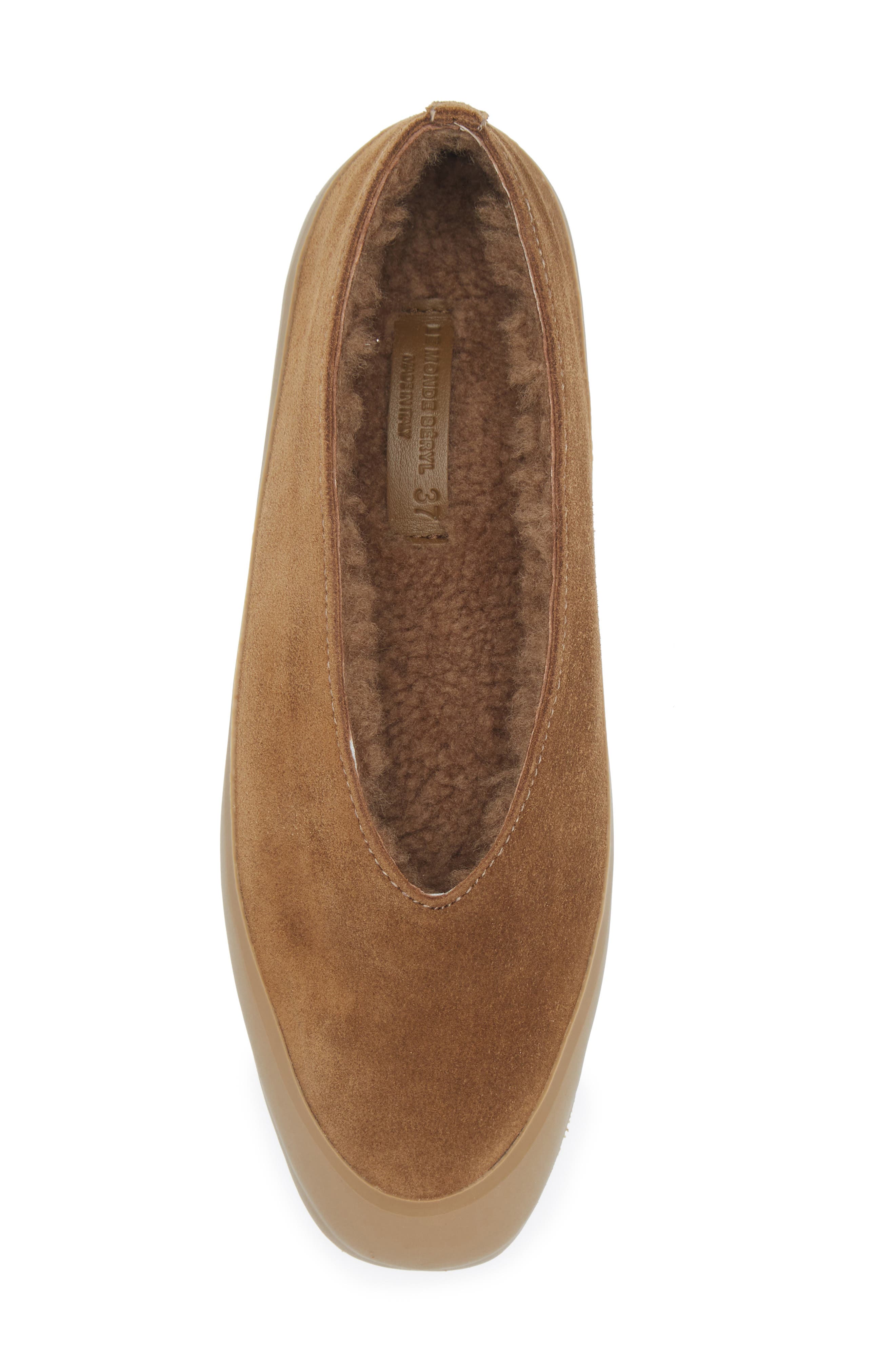 Le Monde Beryl Après Ski Genuine Shearling Lined Ballet Flat, Alternate, color, Taupe