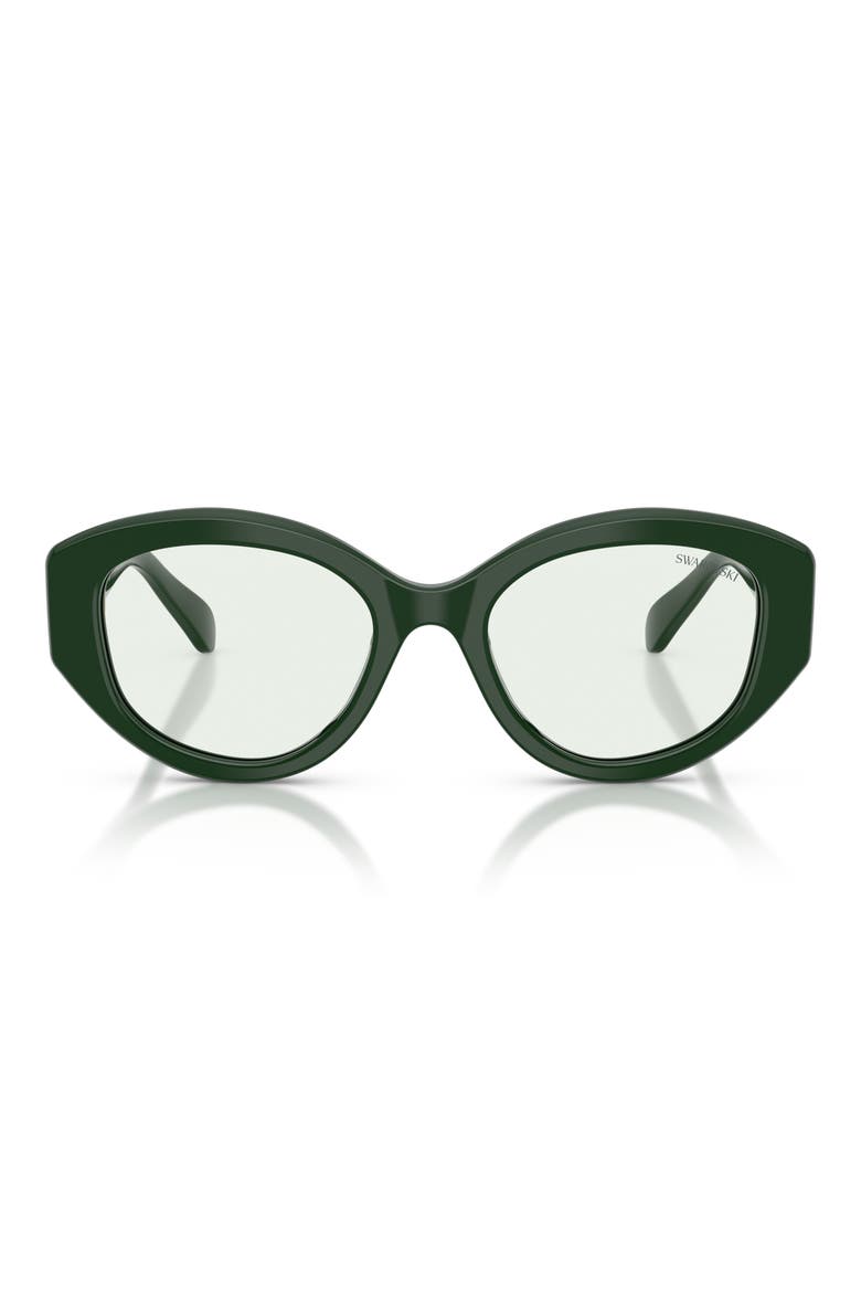 53mm Polarized Irregular Sunglasses, Main, color, DARK GREEN / PHOTO GREEN