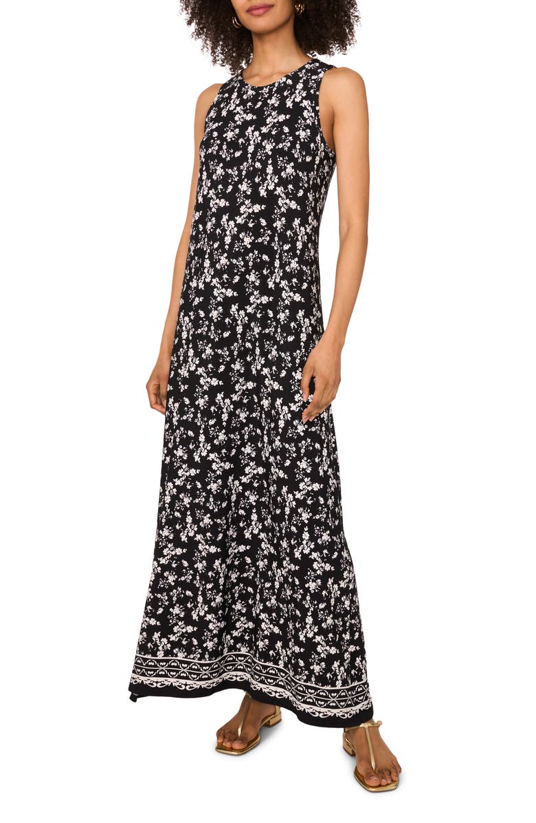 Vince Camuto Printed Sleeveless Jersey Maxi Dress, Main, color, 