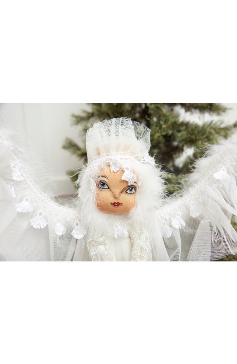 Gallerie II Lizette Angel Joe Spencer Gathered Traditions Christmas Art Doll Figure On Stand, Alternate, color, White