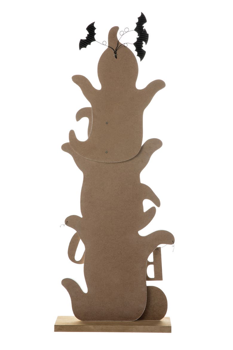 37.5"H Halloween Wooden Stacked Ghost Porch Decor, Alternate, color, White