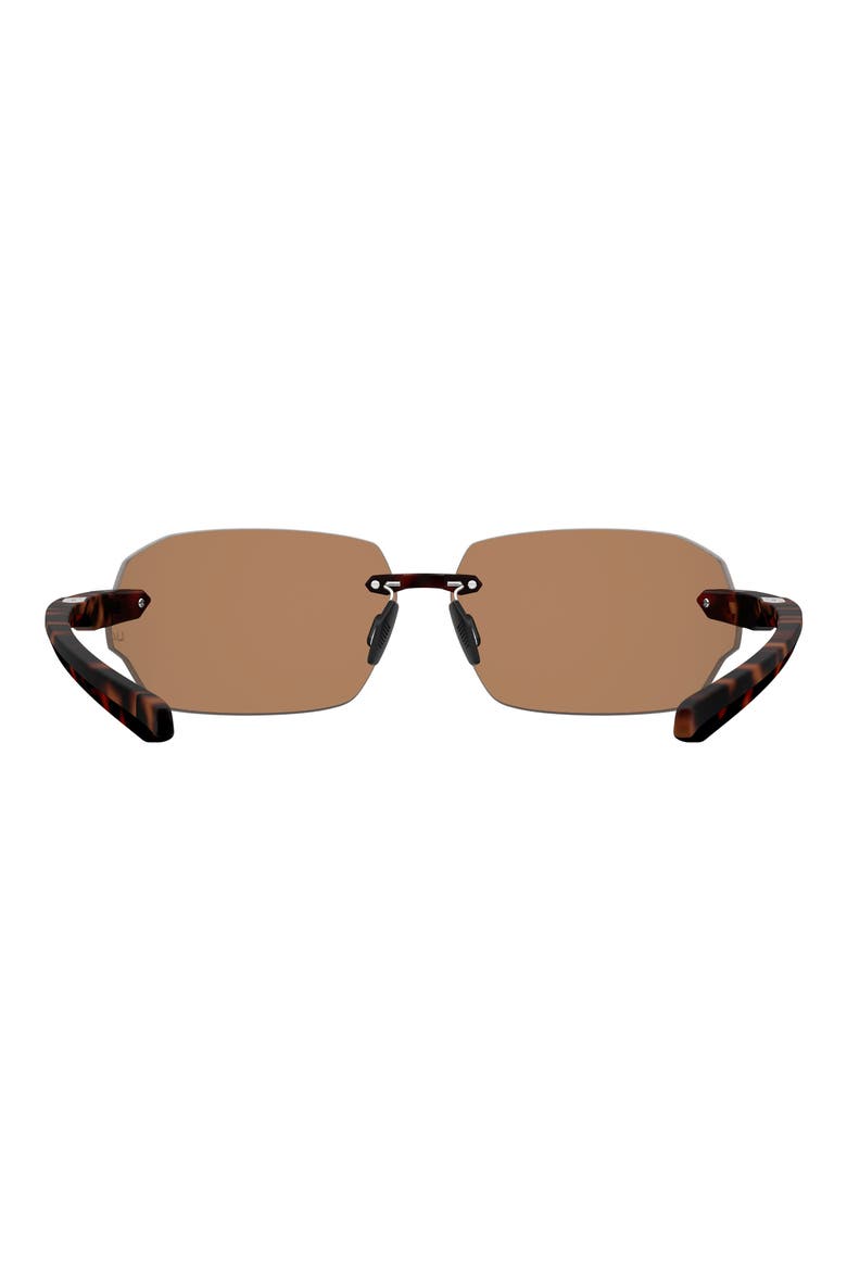 71mm Rectangular Wraparound Sunglasses, Alternate, color, HAVANA