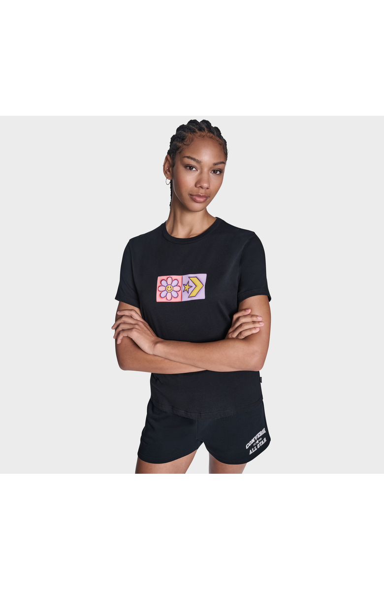 Converse Flower Grid T-Shirt, Main, color, Converse Black