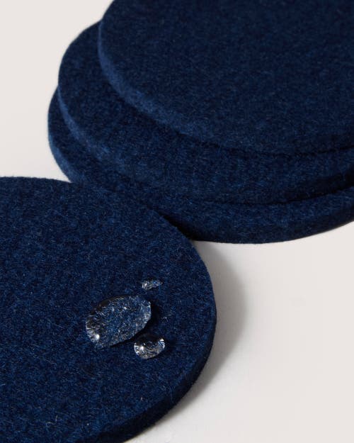 Graf & Lantz Graf Lantz Bierfilzl Merino Wool Round Coaster Solid 4 Pack In Marine