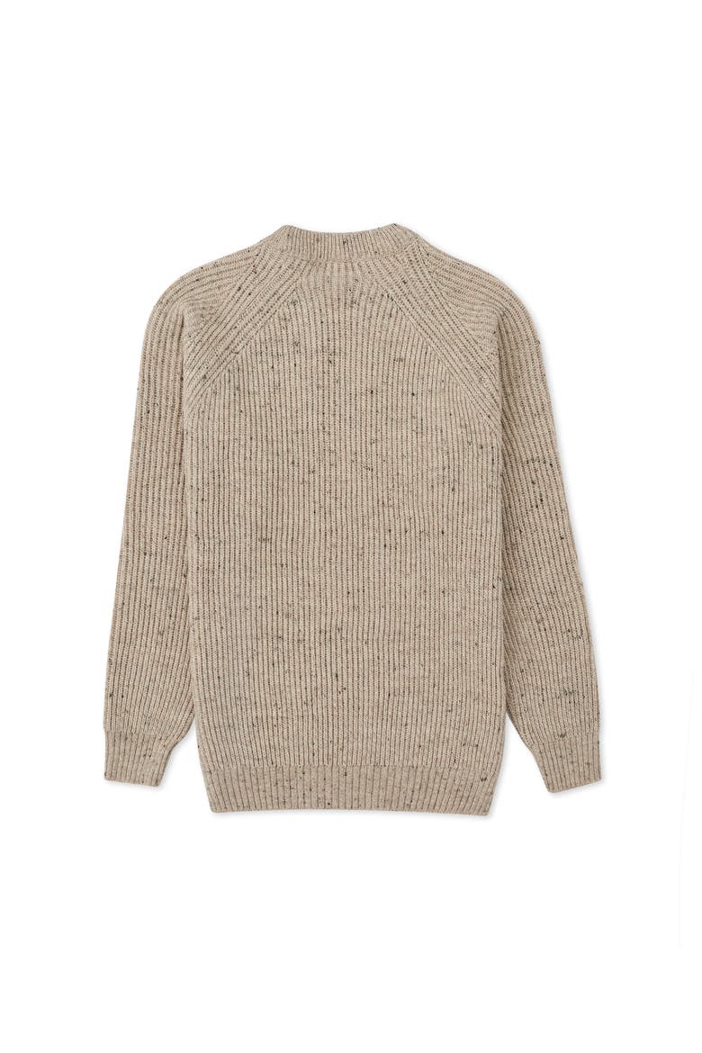 British Ribbed Fishermans Sweater, Alternate, color, OATMEAL FLECK