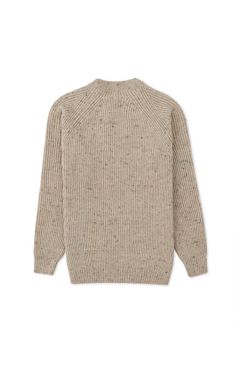 Celtic & Co. British Ribbed Fishermans Sweater, Alternate, color, Oatmeal Fleck