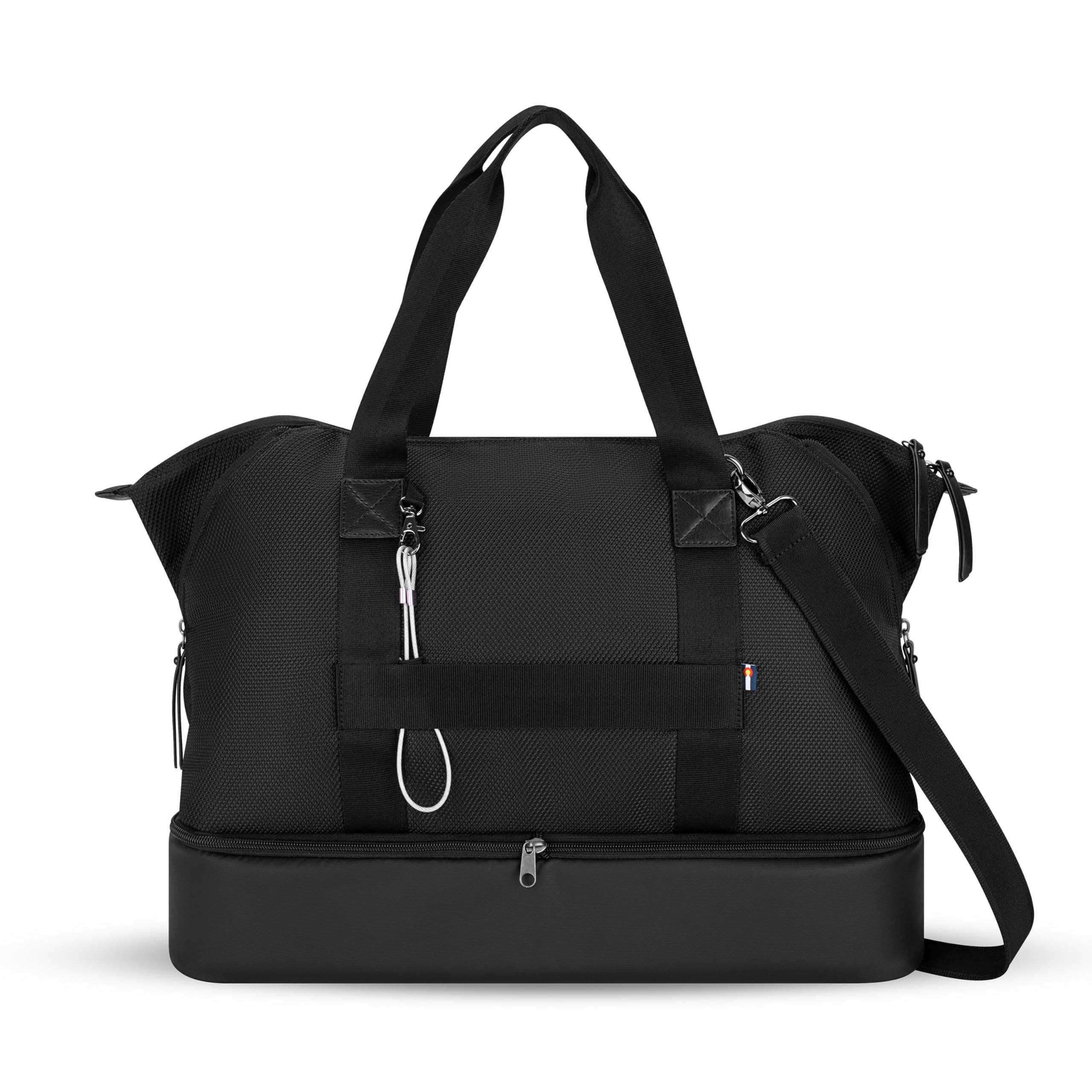 Sherpani Boston Women's Anti-theft Travel Tote Duffel With Removable Shoe Compartment In Black