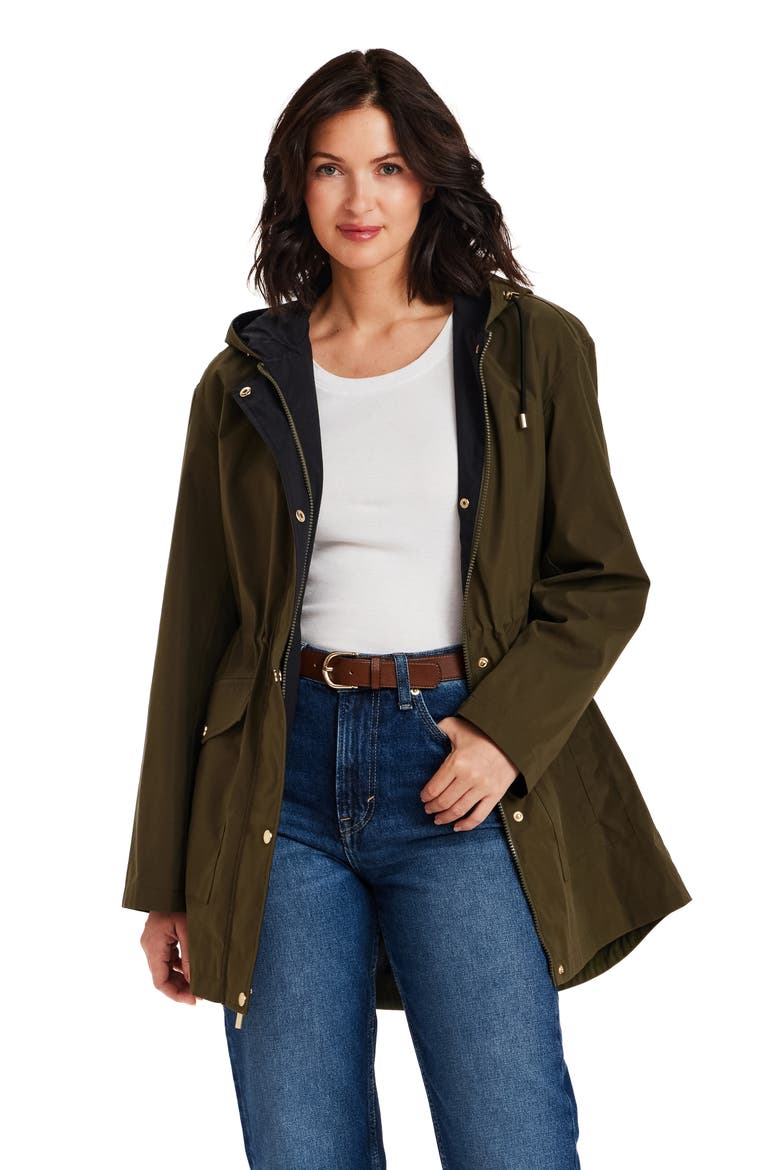 Water Resistant Rain Coat, Alternate, color, OLIVE