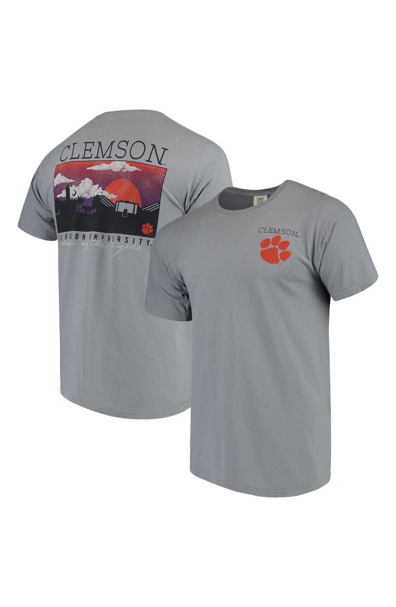 IMAGE ONE Men's Gray Clemson Tigers Comfort Colors Campus Scenery T-Shirt, Main, color, 
