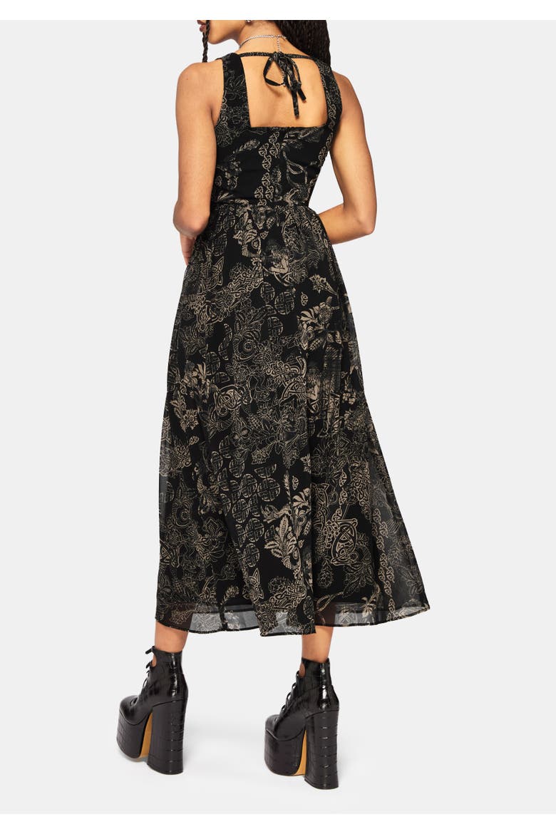 Surge Celtic Print Cami Midaxi Dress, Alternate, color, Black
