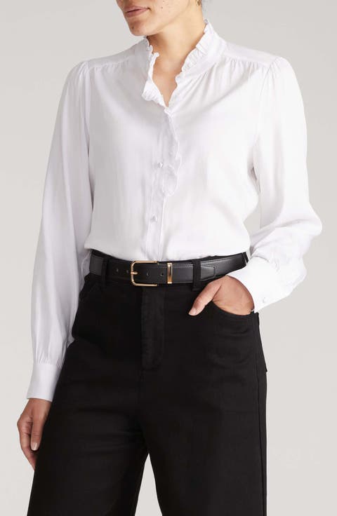 Endora Ruffle Trim Button-Up Shirt