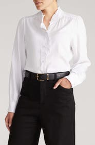 Universal Standard Endora Ruffle Trim Button-Up Shirt