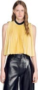 SANDRO Pleated tie-back top