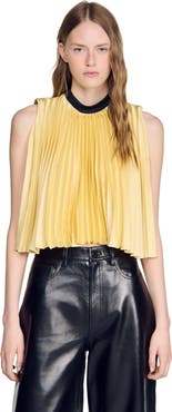 SANDRO Pleated tie-back top